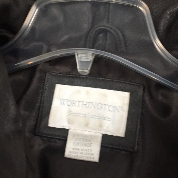 Worthington Brown leather coat - Picture 3 of 6